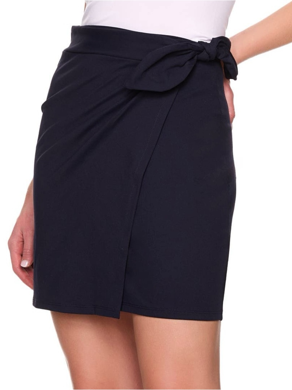 🌻NEW w/tag Susana Monaco Black Waist Tie Wrap Mini Skirt Stretch Size  XS